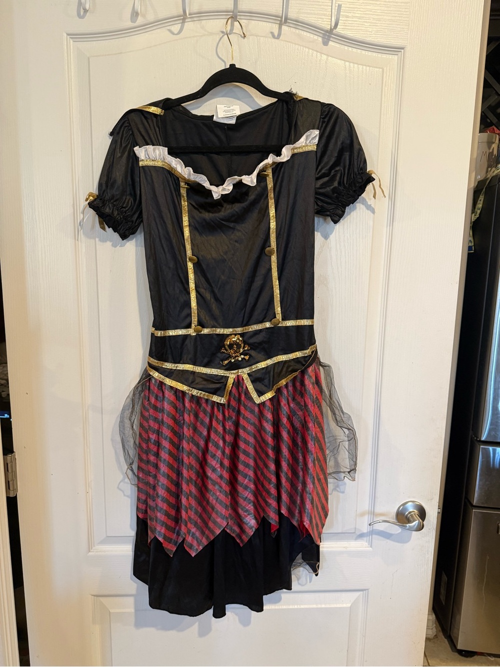 Girls Pirate Princess Halloween Dress cosplay Costume Stripes Skulls XL